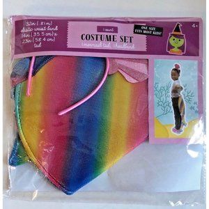 Mermaid Tail And Headband Multi Colored Childrens Dress Up 2 Piece Set